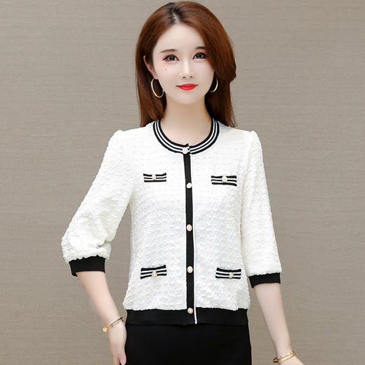 WE JMYS-XN15夏季修身型内搭开衫纯色高档圆领韩版气质通勤时尚小衫 商品图0