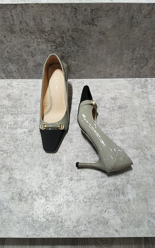 IUIU SECOND春夏马衔扣牛皮浅口小跟女单鞋 商品图4