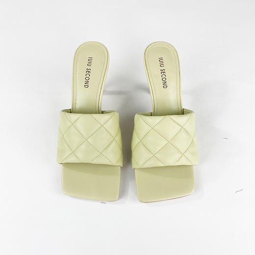 IUIU SECOND夏季时尚方头小跟柔软羊皮凉拖鞋23401 商品图2