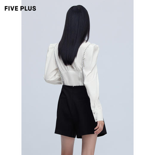 FIVE PLUS新款女春装设计感小众衬衫女泡泡长袖复古气质上衣2WN1014350 商品图2
