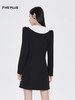 FIVE PLUS新款女春装设计感连衣裙女法式泡泡袖短裙子单排扣2WA1082220 商品缩略图1