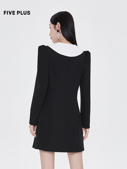 FIVE PLUS新款女春装设计感连衣裙女法式泡泡袖短裙子单排扣2WA1082220 商品图1