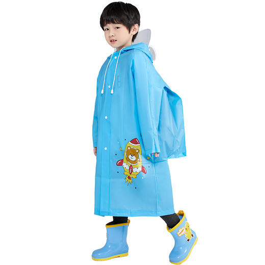 【全方位挡雨 穿上它 上下学不用愁】儿童雨衣卡通小学生上学雨衣儿童连体带书包位反光大童男女童雨衣 商品图4