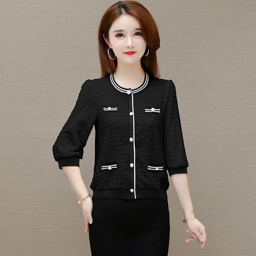 WE JMYS-XN15夏季修身型内搭开衫纯色高档圆领韩版气质通勤时尚小衫 商品图1