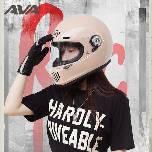 AVA王朝碳纤维头盔全盔玻璃钢男女国潮复古头盔四季 商品图1