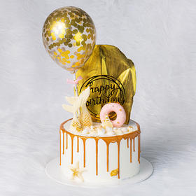 人鱼沙滩-洁白的鱼尾泛起串串海水-2磅（7寸加高款）【主题蛋糕】