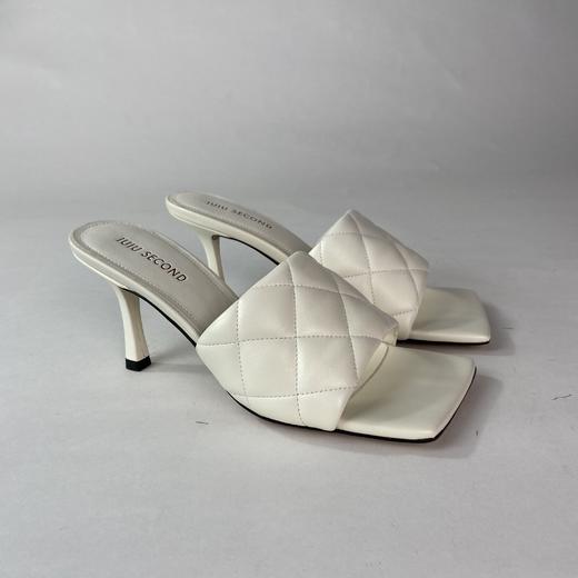 IUIU SECOND夏季时尚方头小跟柔软羊皮凉拖鞋23401 商品图5