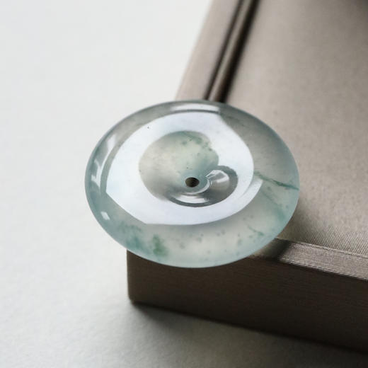 玻璃种雪花棉翡翠平安扣 商品图2