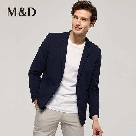 名盾泡泡纱商务休闲平驳领男士西装早春新时尚单西薄外套 商品图1