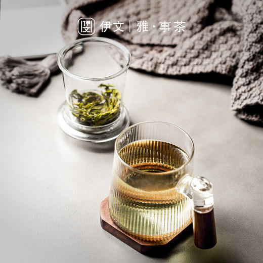 茶杯家用玻璃带盖过滤泡茶杯办公室男女喝茶杯子茶水分离杯 【推荐】心悦玻璃杯胡桃木杯柄（带胡桃木杯垫）K2d 商品图6