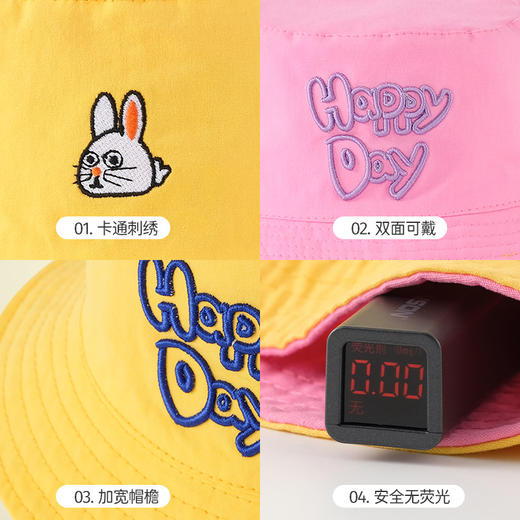 【双面可戴 两种风格随时切换】春夏季儿童渔夫帽子男女宝宝小孩盆帽时尚潮薄款透气遮阳防晒帽 商品图2