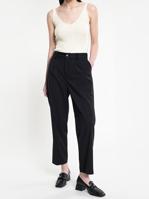 女士2022年新款女装褶裥八分西裤 商品图0