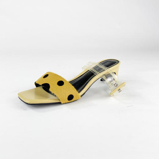 IUIU SECOND夏季时尚波点元素牛皮中跟拖鞋 商品图4
