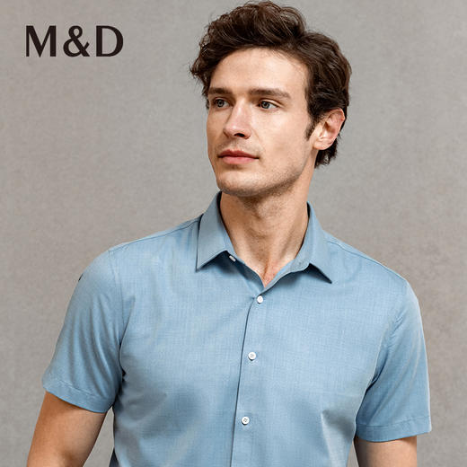 M＆D/名盾短袖衬衫春季男士官方商务休闲百搭易打理修身衬衣 商品图2