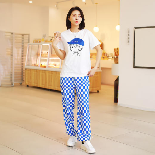 【抄底价清仓】龙之涵 棋盘格垂感休闲阔腿裤 五色齐全亲子款凉凉裤 时尚百搭 A类标准 商品图11