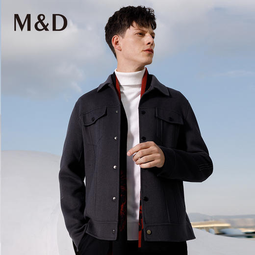 M＆D/名盾秋冬绵羊毛呢子夹克男短款宽松休闲潮流男士冬季外套 商品图0