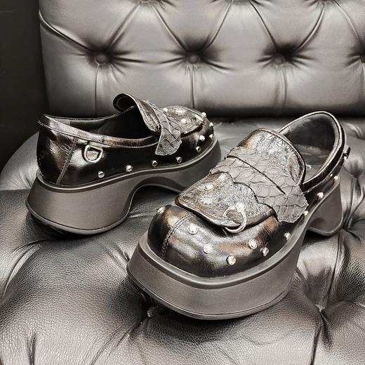 LFGJ 5245 炫酷铆钉松糕厚底乐福鞋 商品图5