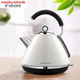 摩飞电热水壶魔飞烧水壶自动断电防干烧大容量家用304不锈钢电水壶烧水壶1.5升MR7456A 米白