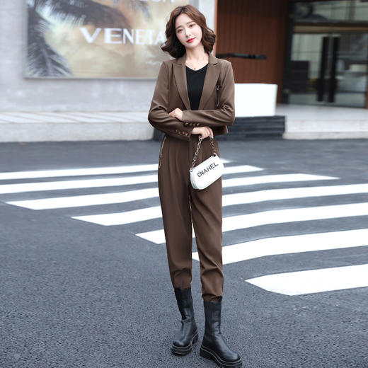 女士休闲感西装套装女春2022新款感通勤外套女春季两件套 HR-WS22579 商品图1