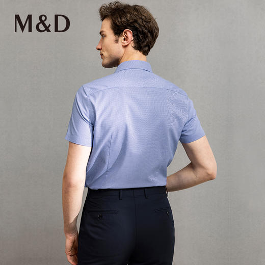 M＆D/名盾商务男士衬衫春季新款高端休闲正装短袖纯色衬衣男 商品图3