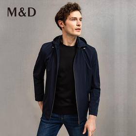M＆D/名盾可拆卸连帽夹克男士商务休闲长袖薄款外套