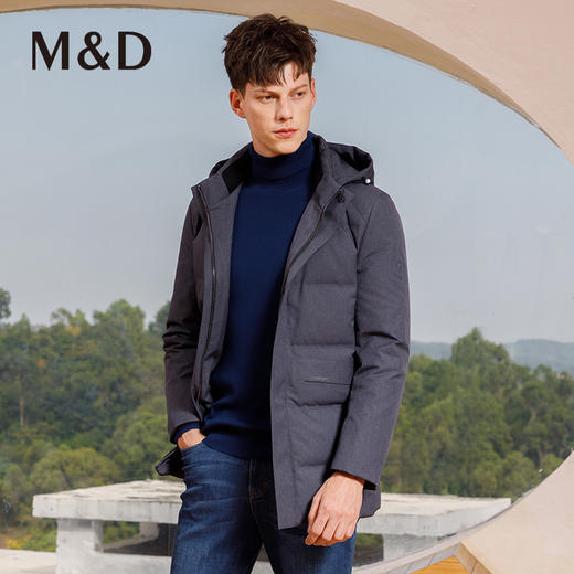 M＆D/名盾年冬季新品男士中长款白鸭绒羽绒服韩版立领外套男 商品图1