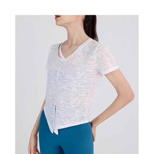 【两件减10元】 镂空V领瑜伽短袖 JL 000 YD124 商品图1