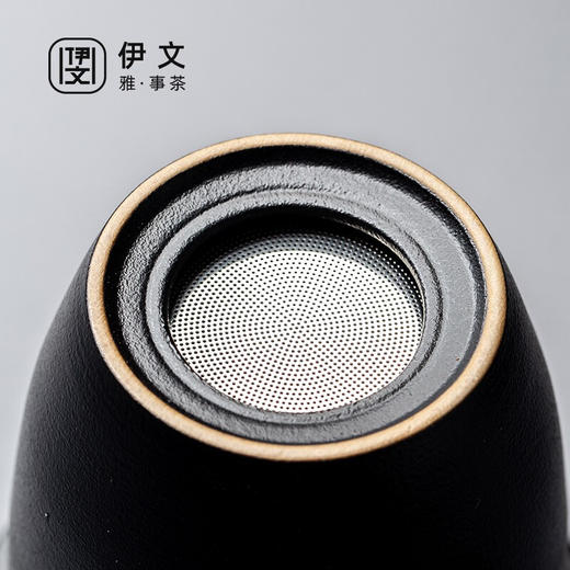 陶瓷过滤泡茶杯茶水分离马克杯办公室带盖大容量日式个人杯子 伊-浮生泡茶杯-黛黑 商品图6