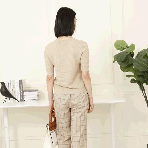 宗洋zongyang女装2022春季新品套头短袖女V领打底百搭针织衫BCL4TB7844-31 商品图3