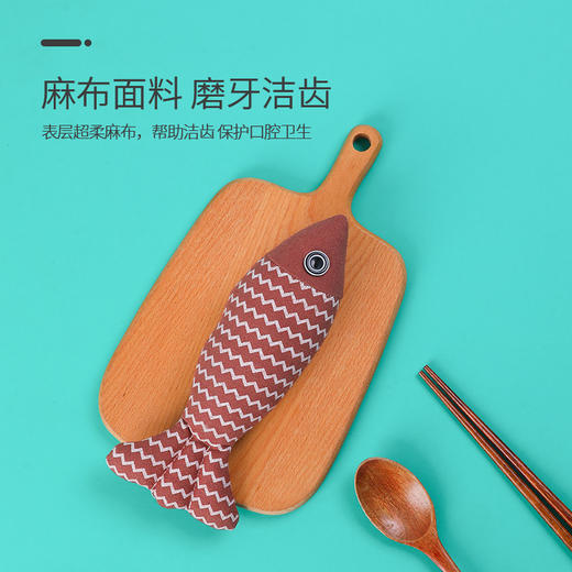 新款 逗猫麻布鱼 内置猫薄荷 加厚磨牙洁齿自嗨解闷 商品图3
