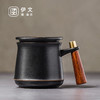陶瓷办公室会议杯描金茶水分离泡茶杯防烫带盖大容量家用喝水杯子 尚贤泡茶杯（黑）VN29 商品缩略图0