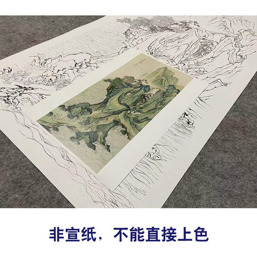 白描底稿-竖幅工笔山水陈少梅-《群仙祝寿》-多种白描尺寸可选-LQ37 商品图2