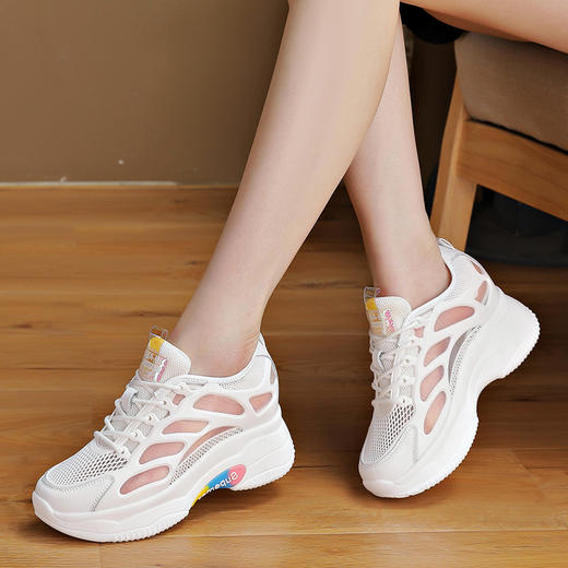 春夏季网鞋休闲透气网鞋女百搭小白鞋 AM2851 商品图1