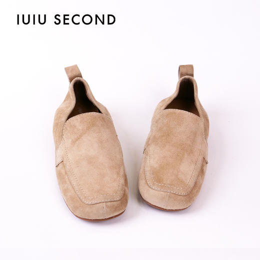 IUIU SECOND 春夏舒软深口单鞋羊皮绒面乐福鞋 商品图5