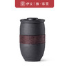 陶瓷西沙马克杯带盖办公室喝水杯陶瓷过滤泡茶杯茶水分离杯子 西沙黑A2a（英调） 商品缩略图3