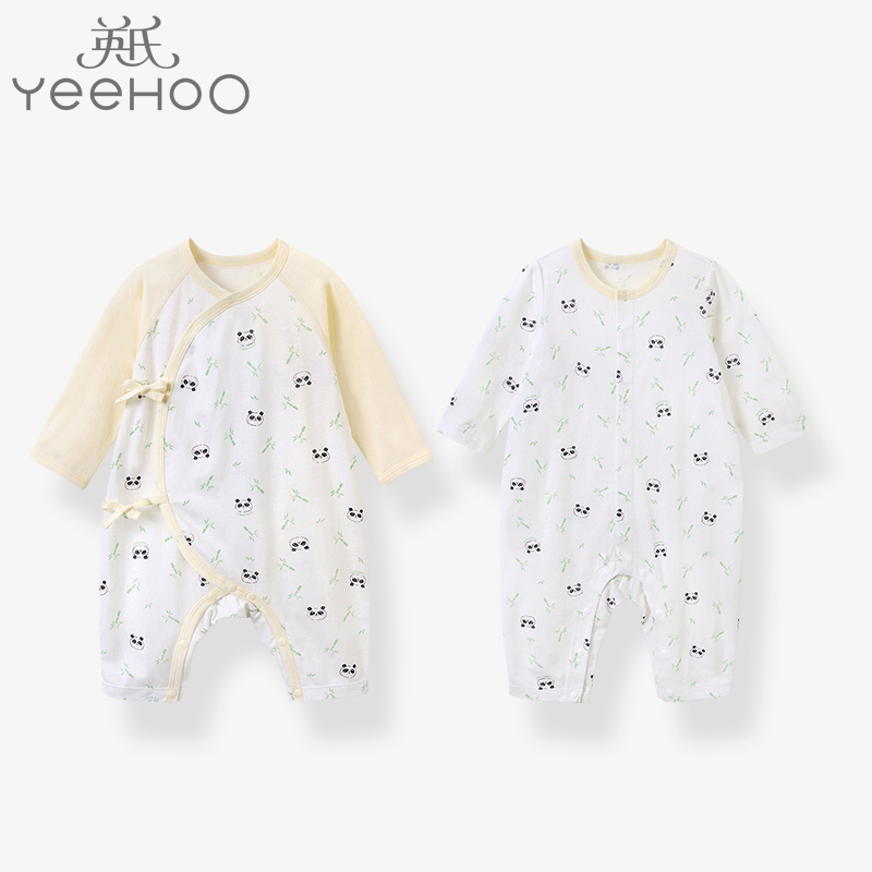 英氏婴儿连体衣男女宝宝新生儿哈衣薄款透气儿童爬服YLHAJ12009A YLAAJ12009A