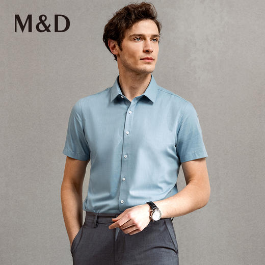 M＆D/名盾短袖衬衫春季男士官方商务休闲百搭易打理修身衬衣 商品图0