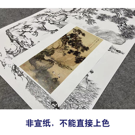 陈少梅竖幅工笔山水白描底稿-《松石双鹤图》-多种白描尺寸可选-LQ41 商品图2