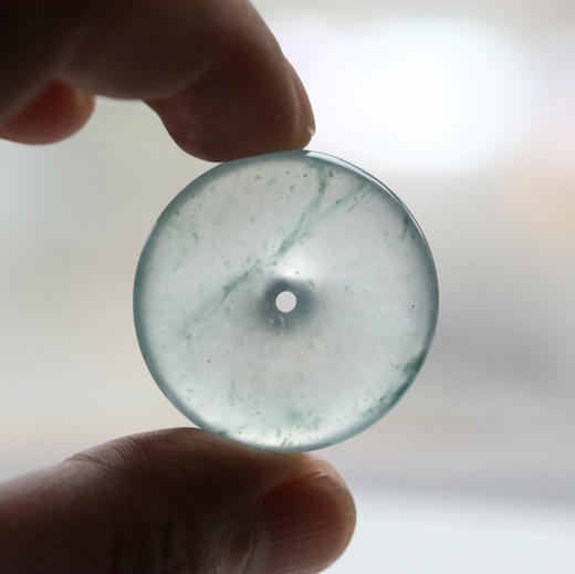 玻璃种雪花棉翡翠平安扣 商品图11