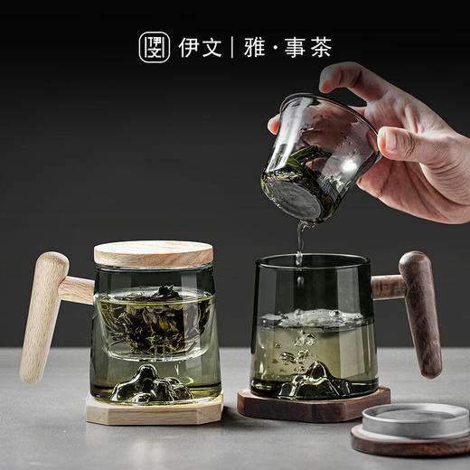 茶水分离泡茶杯玻璃杯带盖过滤茶杯水杯大容量杯子男女 逗号恒温垫O2e 商品图6