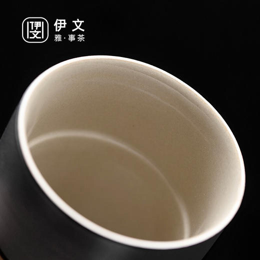 陶瓷竖纹随手杯便携泡茶杯陶瓷防烫水杯杯子茶水分离马杯 竖纹随行杯-对杯 商品图7