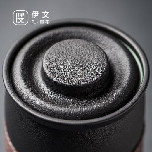 陶瓷西沙马克杯带盖办公室喝水杯陶瓷过滤泡茶杯茶水分离杯子 西沙黑A2a（英调） 商品图7