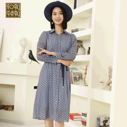 宗洋zongyang女装2022春季新品长袖雪纺常规连衣裙气质显瘦BCL3ST7822Y-48 商品图0
