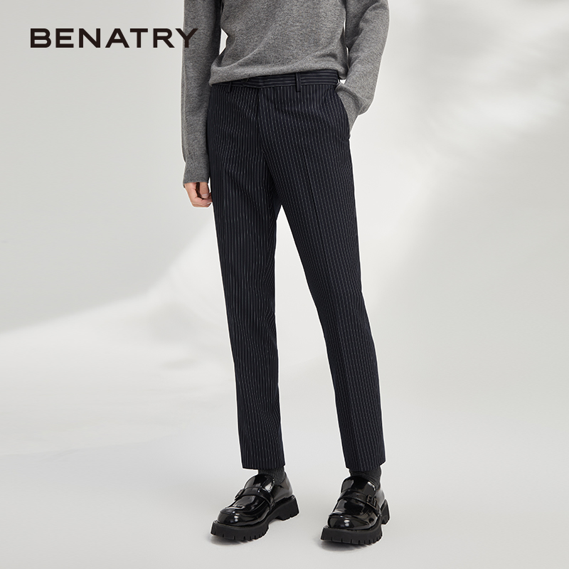 贝纳川西裤男直筒修身商务休闲免烫正装ECY326002776