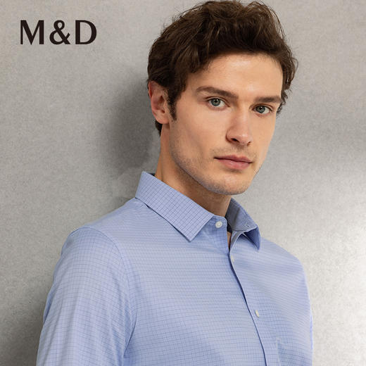 MD名盾男士长袖免烫衬衫春新款商务修身高端西装衬衣抗皱 商品图2