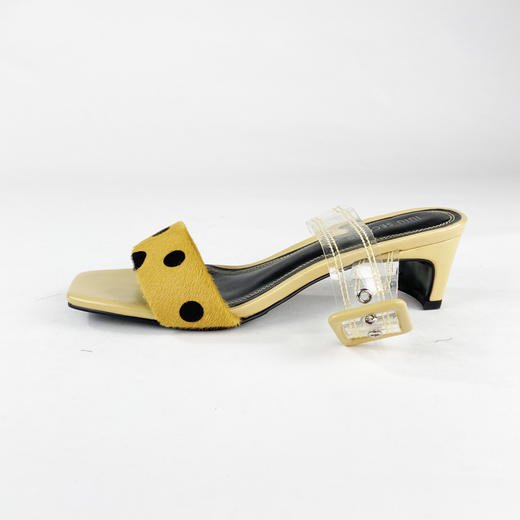 IUIU SECOND夏季时尚波点元素牛皮中跟拖鞋 商品图5