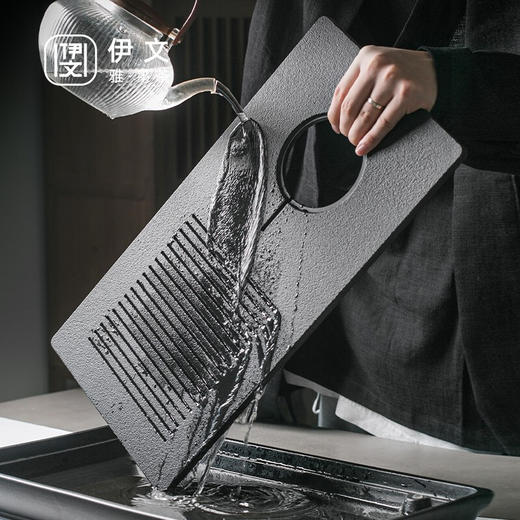 陶瓷干泡茶盘家用储水茶托盘小型日式排水式茶台陶瓷茶海简约 悦方茶盘VN3a 商品图9