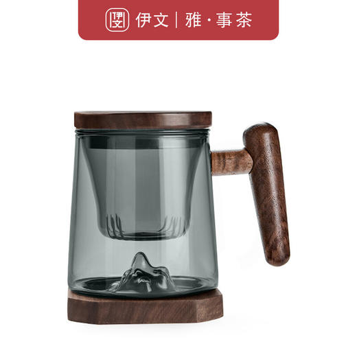茶水分离泡茶杯玻璃杯带盖过滤茶杯水杯大容量杯子男女 逗号恒温垫O2e 商品图3