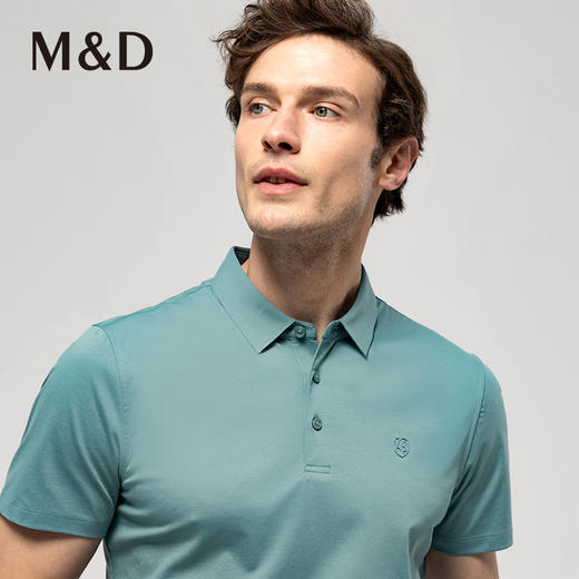【菁英同款】名盾短袖长绒棉POLO衫春夏纯色商务休闲T恤男士22460 商品图2