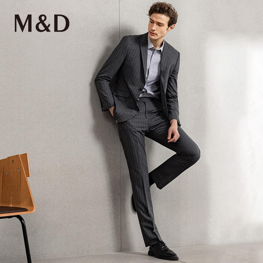 MD名盾TR弹力商务条纹西装裤春夏时尚男士修身正装薄款长裤 商品图2